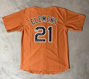 Roger Clemens handsigniertes Texas Custom Orange Trikot signed Tristar COA Inschrift - Bild 1 von 19