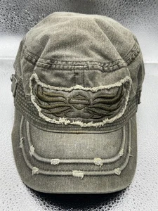 Harley-Davidson Mütze Cap Fitted Herren Medium Grün Distressed Militär Kadettenstil - Bild 1 von 12