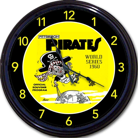 Pittsburgh Pirates Clemente Forbes 1960 World Series Yearbook Wall Clock MLB 10" Cover