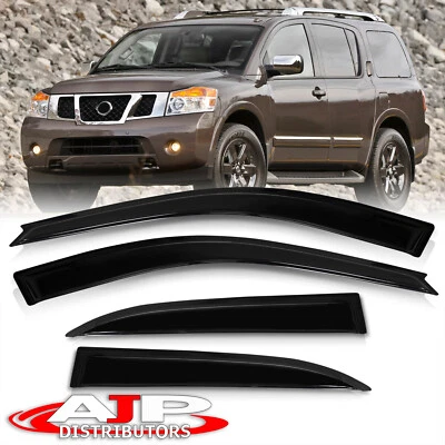 4PC Window Visor Shade Vent Rain Guard For 2005-2015 Nissan Armada Infiniti QX56 - Image 1 of 4