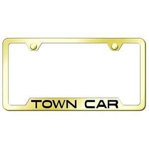 Lincoln Town Car Laser Etched Logo Cut-Out License Plate Frame (Gold)
