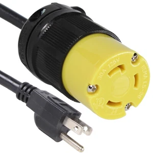 Adaptador RV de 15 a 30 amperios y 110 voltios Cable de alimentación de extensión de 24" NEMA 515P L530R 15M30F - Imagen 1 de 6