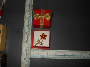 Bernstein Sterling Silber Blume Anstecknadel - Bild 1 von 2