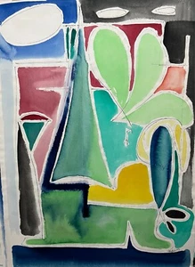 „Small town in Italy II" | Aquarell Abstrakt | Franz Ruffing 1951 | 60x81 cm - Bild 1 von 1