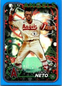 Albero di Natale 2024 Topps Holiday #H157 Zach Neto blu metallizzato - Foto 1 di 2