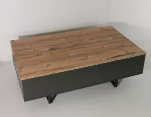 Praktischer Couchtisch höhenverstellbare Ebenen, Stauraum rechteckig modern - Bild 1 von 2