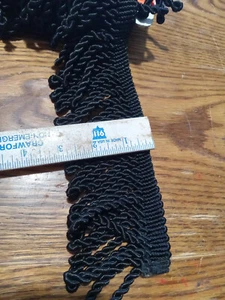 1 Yard schwarz 3 Zoll Seil Edelmetall Fransenborte - Bild 1 von 1