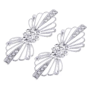 2x Beautiful Crystal Closure Hook Clasp Clothing Decor - Picture 1 of 12