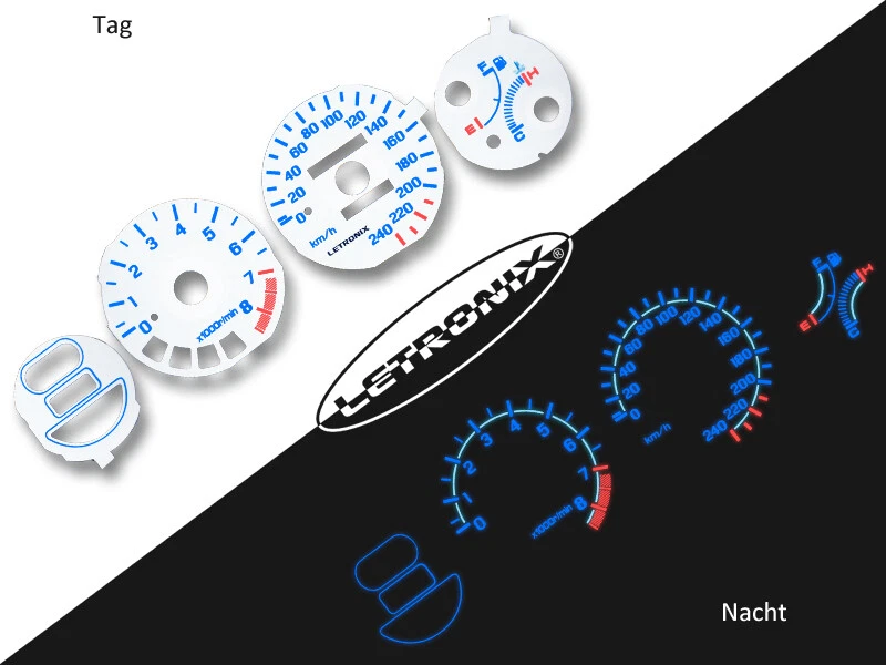 LETRONIX Plasma Tacho Tachoscheiben EL-Dash Honda CRX Del Sol 0-240Km/h - Bild 1 von 1