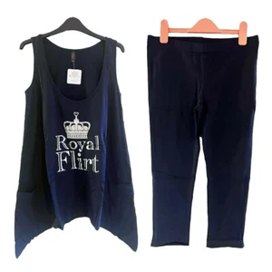ANN SUMMERS PYJAMAS SET LEGGINGS LOUNGEWEAR PJS ROYAL FLIRT COMFY MEDIUM SIZE 12 - Picture 1 of 8