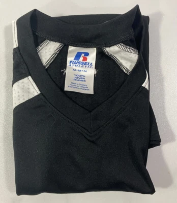 Russell Athletic Youth Boys Baseball Jersey  Black/White Shirt NWT Size Medium - Image 1 of 4