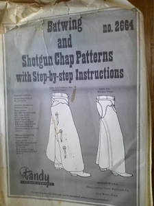 Tandy 2664 Batwing & Shotgun Chaps Leather Sewing Pattern Adult & Children - Picture 1 of 1