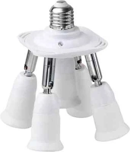 JACKYLED 5 in 1 Light Socket Splitter E26 E27 Adapter Converter Standard LED Bul - Picture 1 of 5