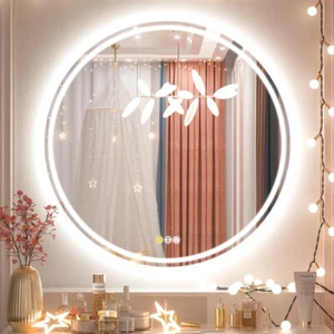 Adjustable Color Temperatures Led Bathroom Mirror Anti-fog For Makeup Shaving - Picture 1 of 25