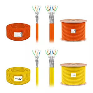 Cat 7 7A Verlegekabel Netzwerkkabel Installationskabel Simplex Duplex 25 - 1000m - Bild 1 von 21
