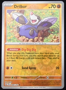 Pokemon TCG Drilbur 085/162 2024 Temporal Forces Reverse Holo Common Card - LP - Picture 1 of 2