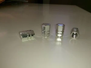 Aluminum 4 Pcs Chrome Tire Valve Stem Cap Covers Bicycle Auto Car - Picture 1 of 6