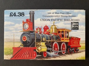ISLE OF MAN 1992 UNION PACIFIC RAILROAD £4.38 FOLDED STAMP BOOKLET COMPLETE MNH - Picture 1 of 4