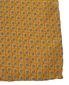 Handmade in Italy Orange Blue Floral Patterned Pocket Square 100% Silk - Picture 1 of 4