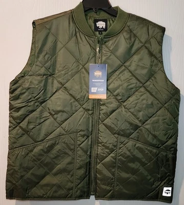 Chaleco aislante acolchado Buffalo Outdoors Workwear para hombre talla grande verde musgo nuevo con etiquetas Foto 1 de 4