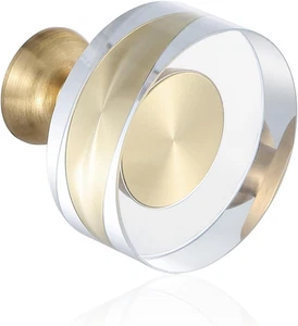 2 piezas perillas de calabaza de cristal de vidrio blanco para gabinete de 1-1/4 pulgadas cajón redondo Kn - Imagen 1 de 9