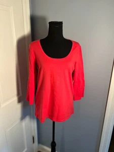 Eileen Fisher Organic Scoop Neck Top 3/4 sleeve, Med, NWT - Picture 1 of 6