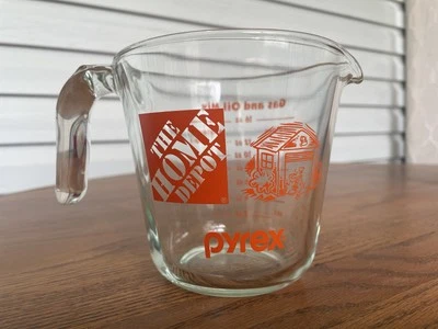 Copo de medição PYREX Home Depot óleo a gás laranja Htf raro Guc - Imagem 1 de 4