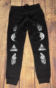 Black Craft Kult Jogginghose Herren M/L schwarz Goth Emo Punk Skater Freizeit Sweatpants - Bild 1 von 4