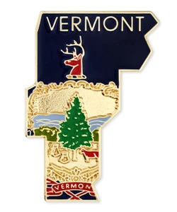 VERMONT STATE SHAPED LAPEL PIN - Picture 1 of 1