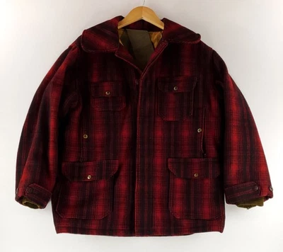Chaqueta Parka Woolrich De Colección Años 50 Mackinaw Roja Negra A Cuadros Para Hombres 42 Foto 1 de 4