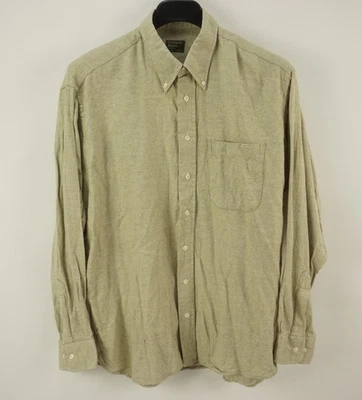 Camisa Gitman Bros Para Hombres XL Manga Larga Crema Sarga Franela Algodón Abotonada EE. UU. Foto 1 de 4