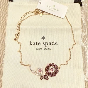 NEW! kate spade New York *TRELLIS BLOOMS* Mini Pendant Necklace - Amethyst, Gold - Picture 1 of 8