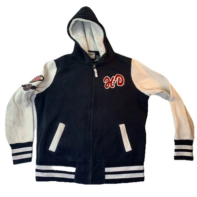 Harley-Davidson Mujer’s 1W Sherpa Varsity Cremallera Sudadera con Capucha HD Script Parche Foto 1 de 4