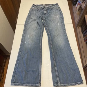 BKE Tyler Straight Jeans Herren 30R helle Waschung dicke Nähte Cowboy - Bild 1 von 14
