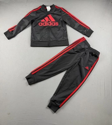 Adidas Conjunto de Traje de Pista Juvenil Talla 5 Negro y Rojo Poliéster Conjunto Informal Foto 1 de 4