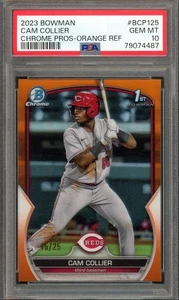 2023 Bowman Chrome Orange Refractor Cam Collier PSA 10 /25 #BCP-125 Cincinnati - Bild 1 von 2