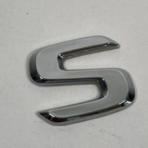 1992-1999 Mercedes-Benz S320 Emblem Logo Letter 'S' Rear Trunk Tailgate Chrome - Picture 1 of 9