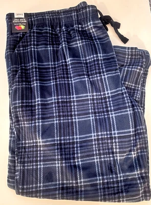 Pantalones para dormir Fruit of the Loom para hombre 3X suaves de vellón azul a cuadros nuevos con etiquetas Foto 1 de 3