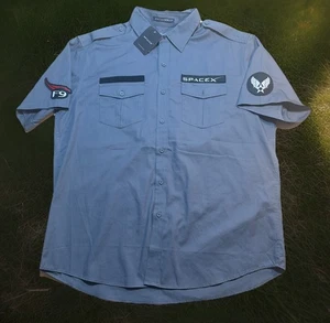 Space X Official Licensed Button Work Shirt XL New Limited Edition Falcon 9 USAF - Picture 1 of 10