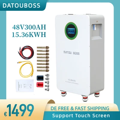 DATOUBOSS 48V 300Ah 15,36 KWh LiFePO4 Lithium Akku Solar PV Standspeicher Batteriespeicher