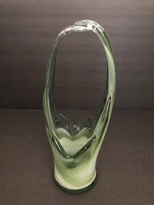 Vintage Murano Or Banshee? Hand Blown Glass Basket Vase - Picture 1 of 5