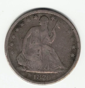 1870 S Seated Liberty Half Dollar - Less than 1.1 Million minted! - Picture 1 of 2