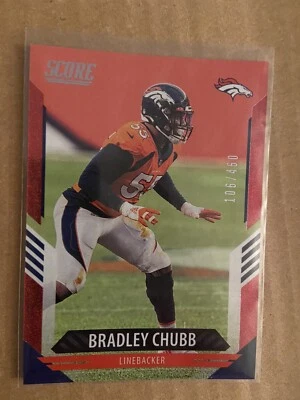 Bradley Chubb 2021 Score #222 Dots Red #106/460 Denver Broncos - Image 1 of 2
