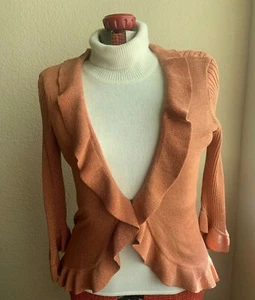 GORGEOUS KNITTED BURNT ORANGE HINT OF METALLIC SWEATER BY NINE WEST - Picture 1 of 9