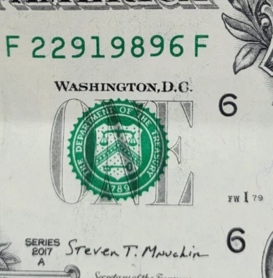 Billete de 1 dólar de Atlanta año especial 1989 de la Reserva Federal F22919896F Foto 1 de 4