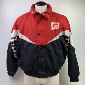 FEDERATED AUTO PARTS NASCAR RACING JACKET Sz Large Checkered Red Black - Picture 1 of 11