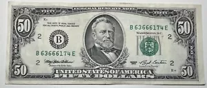 1993 $ 50 Fifty Dollar Bill Federal Reserve Note New York Vintage Currency - Picture 1 of 6