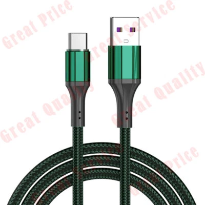 Heavy Duty Quick Fast Charge USB Type C Data Phone Charger Cable Lead 2m 1.5m 1m - Image 1 of 4