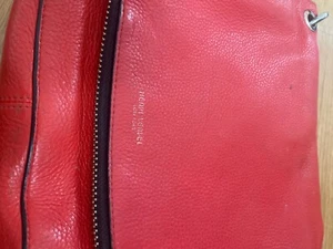 Henri Bendel Poppy Orange Leather Pushlock Snap Closure Crossbody Bag Purse - Picture 1 of 6