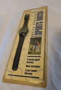 80s Vintage Advance Quartz Sports Watch Water Resistant Black Band Sealed - Picture 1 of 5